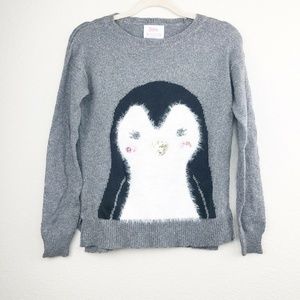 NWT Justice Girls Gray Fuzzy Sequin Knit Sweater
